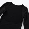 GMXIA Women's Autumn Solid Color Reversible Two-wear Small Top Woman