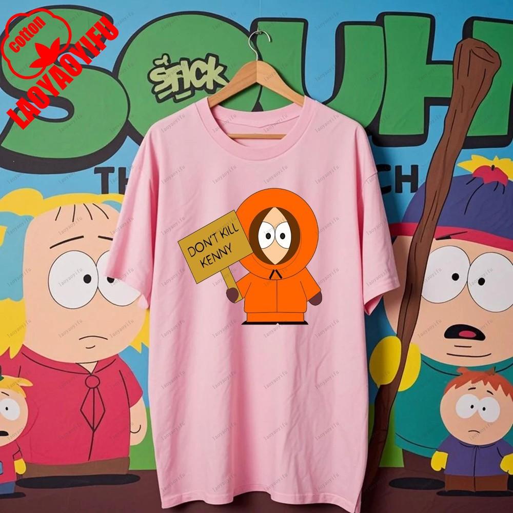 South Parks kleiner fetter Junge Cartman Süßes Cartoon Gedrucktes T-Shirt Shirt Humorvolle Streetwear Unisex Sommer Rundhals Kurzärmlig