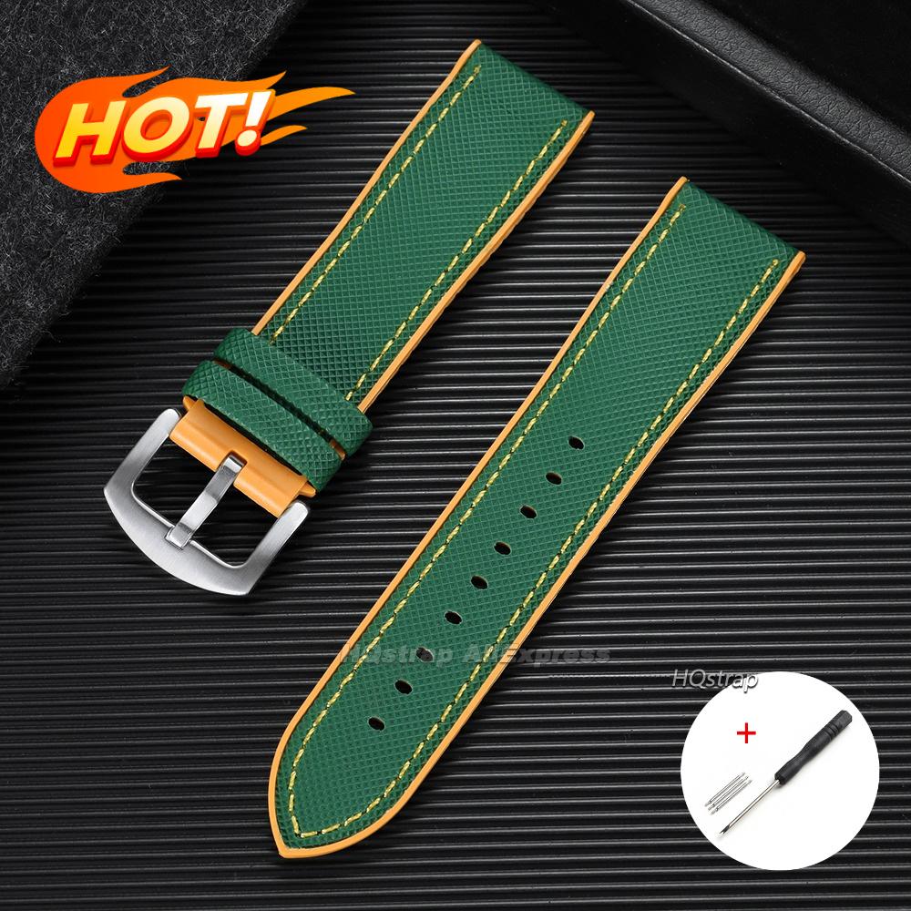 Premium TPU Rubber Nylon Sailcloth Hybrid Watch Strap 18mm 19mm 20mm 21mm 22mm 24mm for Casio for Seiko Band Waterproof Bracelet
