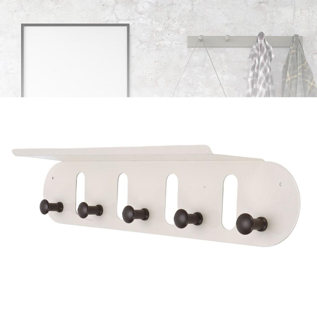 Entryway Shelf with Hooks Storage Living Room Bedroom Wall Mount for Coat Bag Hat Hanging