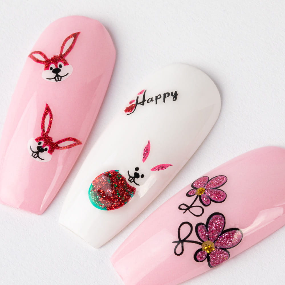 3D Self-Adhesive Glitter Easter Nail Stickers Ble 1098D