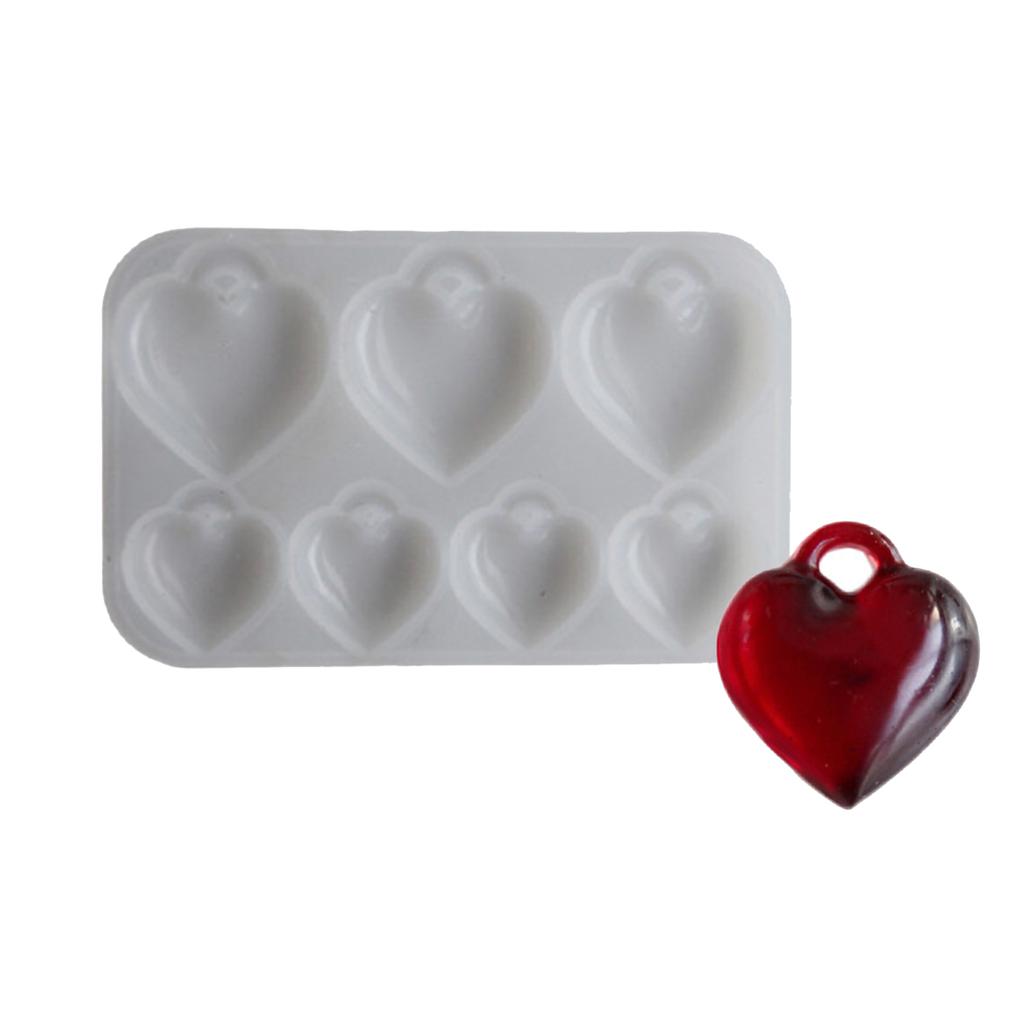 Valentines Day 3D Heart Pendant Resin Mould Sturdy Silicone Easy Release Portable for Jewelry Crafting Supplies