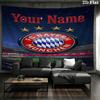 Bayern Munich Fan Gear Custom Name Wall Tapestry Aesthetic Wall Hanging Printed Fabric Blanket Decorative Tapestries For Bedroom Living Room Home Deco