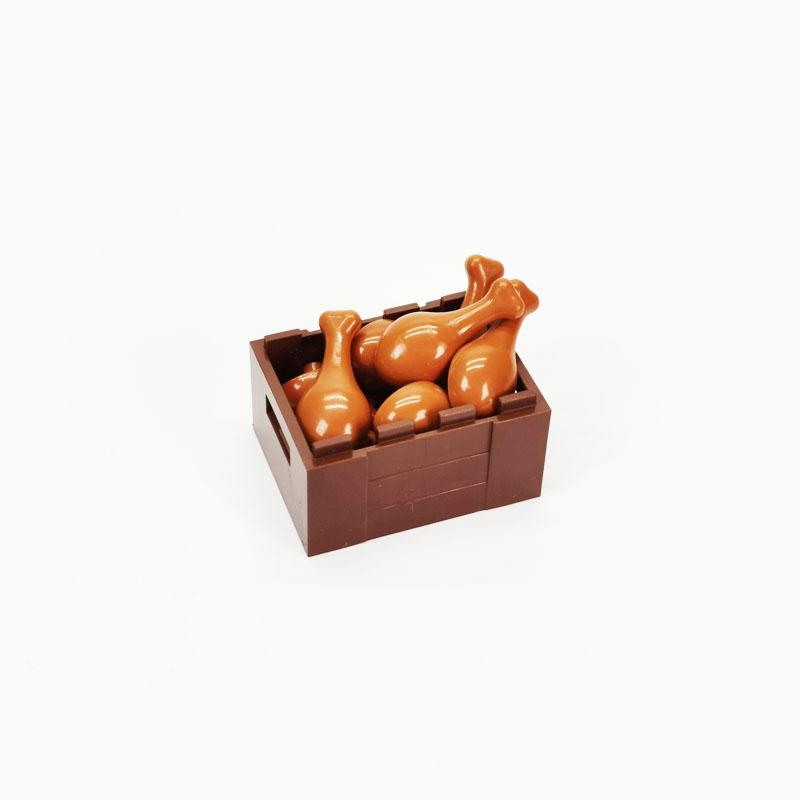 Food Building Blocks City Friend Accessories Bread Chips Roast Chicken Pizza Hot Dog Fish Fruit Carrot Basket Classic MOC Bricks