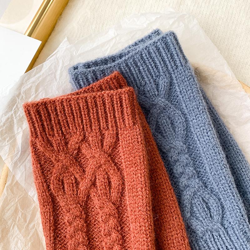 1 Pair Fashion Women Soft Cashmere Fingerless Arm Warm Winter Gloves Hand Long Warmer Mittens