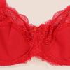 Plus Size Red Lace Bra and Panty Set, Adjustable Hook Closure Sexy Lingerie for Women