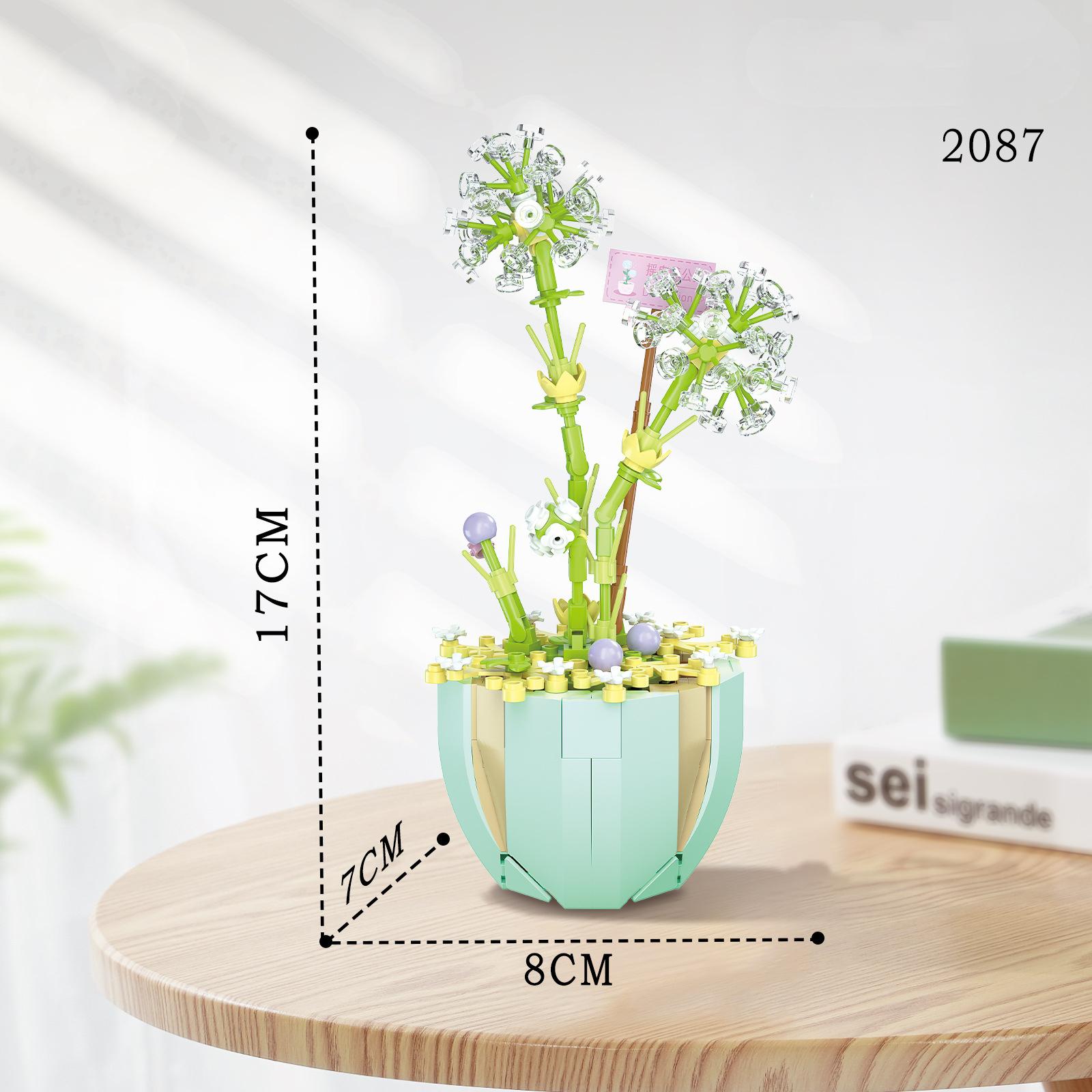 

Rose Flower Building Block Brick Eternal Bouquet Prickly Pear Model Plant Decoration Educational Toy For Kids Birthday Gift NO BOX