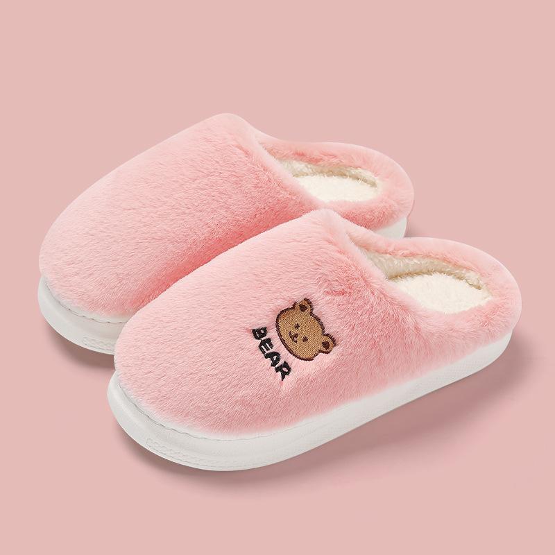 Household Cotton Slippers Home Interior Simple Non-slip Cute Warm Cotton Slippers