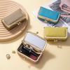 Exquisite Lipstick Bag with Makeup Mirror Kiss Lock Coin Purse Leather Jewelry Bag  Jewelry Storage