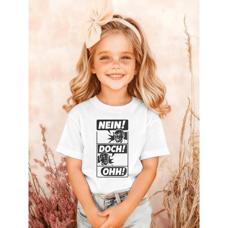 Kids No, But Oh! Cultural Slogan Comic Style Crewneck Short Sleeve Tee 140