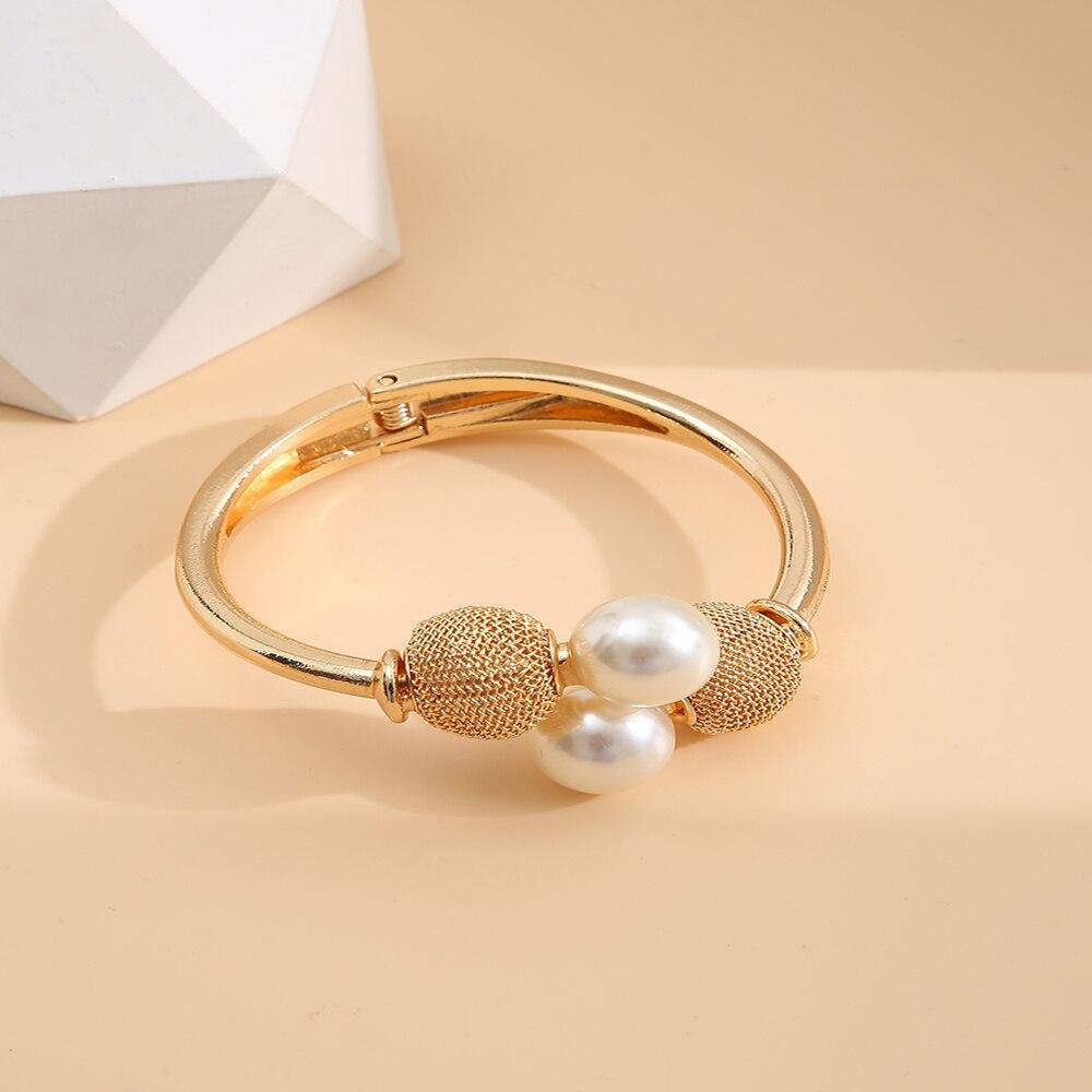 Bracelet Adjustable New Style Creative Simple Temperament Lady Pearl Spherical Geometry Atmosphere Lady Jewelry