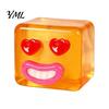 TPR Clear Cube Toy Cartoon Expression Stress Toy, Anxiety Relief Sausage Lip Squeeze Sensory for Relaxation