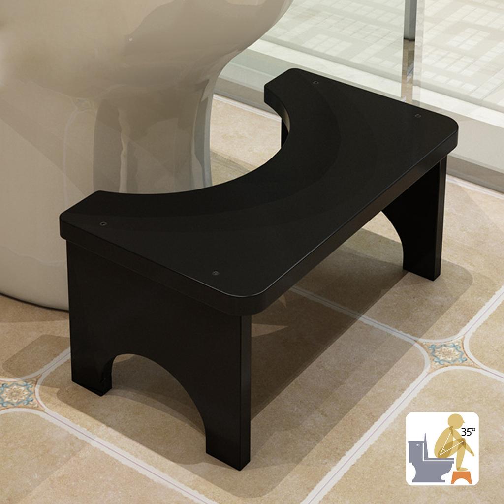 Ergonomic Bamboos Toilet Step Stool with Sturdy Base for Bathroom Safety and Comfortable Postures Support Daily Use