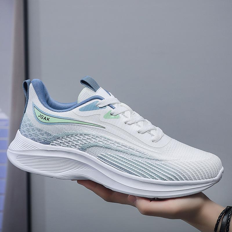 

Men s Mesh Sneakers Color-block Design Lightweight Casual Sports Shoes 48 зелений