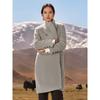 JUZUI ANNACO Women's Double-Breasted Suri Alpaca Wool Long Coat