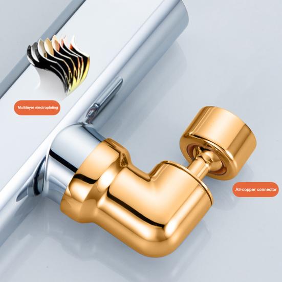 Faucet Extender Attachment 360 Degree Rotating Waterfall Faucet No Splashes Versatile Rotating Nozzle Adapter
