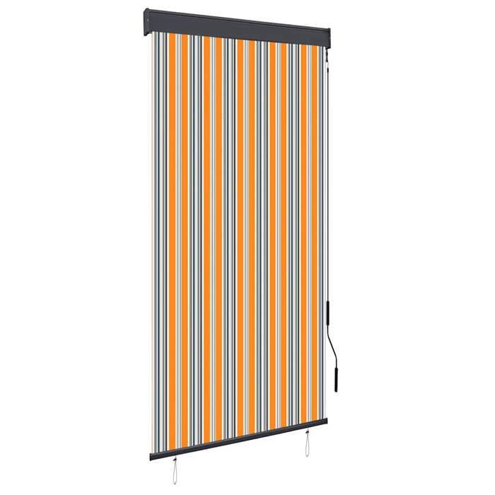 Store roulant d'extérieur - Maison Exclusive - 100 x 250 cm - Jaune et bleu - Manuel (manivelle)