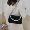 Popular Bright Diamond Small Bag Women's New Niche Chain Messenger Bag Pearl Portable Pillow Bag