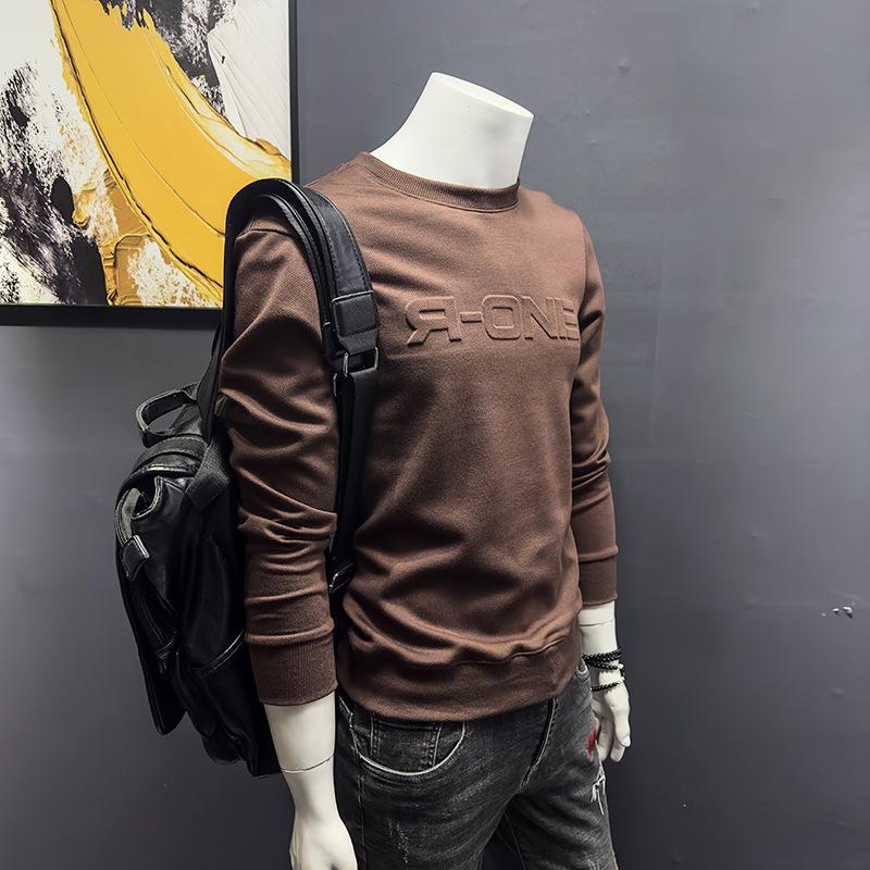 2024 Men's Crew Neck Sweatshirt: Spring/Autumn Casual Long Sleeve Pullover