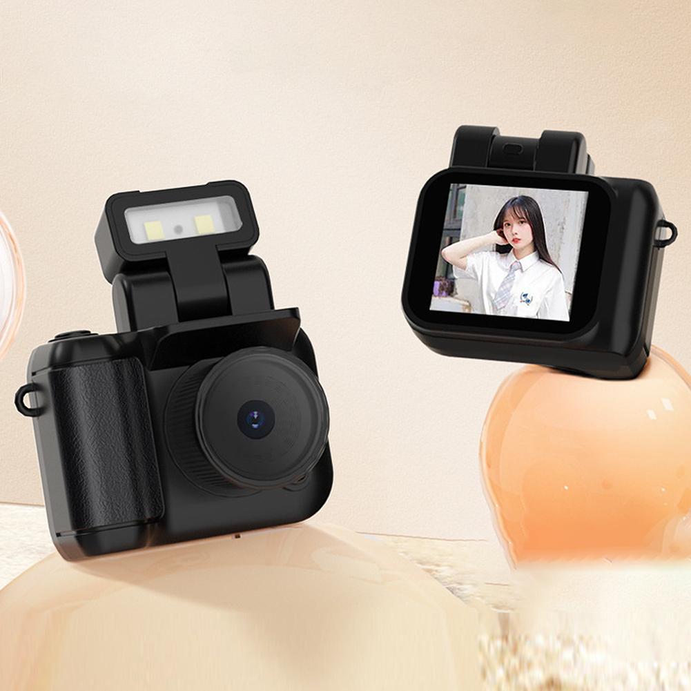 

Mini Camera With Screen HD 1080p With Flash Lamp And Battery Dock Portable Retro Ultra Compact Mini Camera Video Recorder Y4000 білий