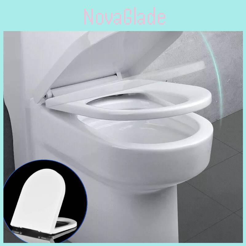 Universal White Toilet Seat Cover Soft Close Quick Install Durable Urea Resin Thick Design