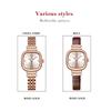 POEDAGAR Luxury Ladies Square Watch Rose Gold Stainless Steel Band with Waterproof Casual Quartz Wristwatch for Women