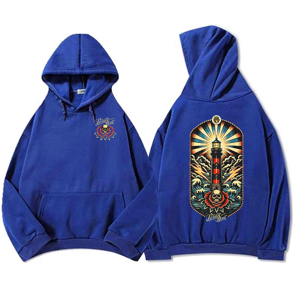 Skeleton Lighthouse Pullover Hoodie Parkway Drive Rock Band Fashion Sweatshirts Long Sleeve Winter Fleece Men Clothing