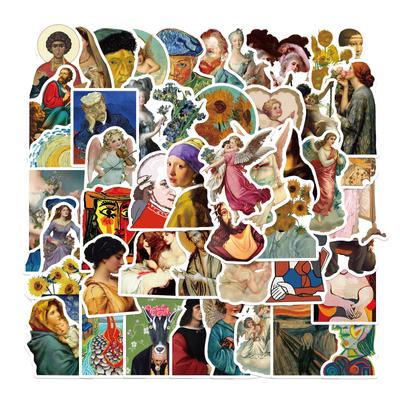 50 Famous Artist Paintings Graffiti Stickers Decorate Ipad Suitcase Motorcycle Notebook Diy Waterproof Stickers