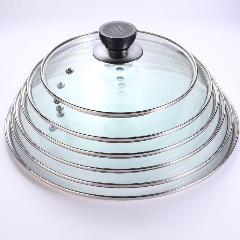 Tempered Glass Explosion-Proof Universal Pot Lid with G-Type Stainless Steel Inner Ring