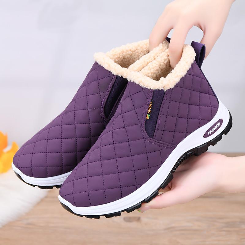 New Velvet Warm Cotton Shoes Women's Winter Casual Short Boots Non-slip Flat Shoes Breathable and Comfortable Women's Shoes