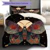 Moon Butterfly  Pattern Bedding Quilt Set Quilt Cover Pillowcase Home Decoration  Gift (1 * duvet cover + 2 * pillowcase, without core)