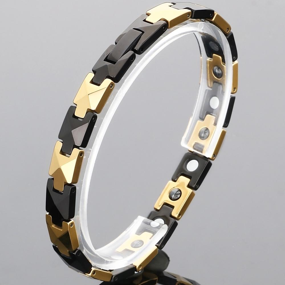 Herren Therapie Germanium Magnetarmband Wolfram Kugelketten Design Verstellbar Negative Ionen Gesundheitsarmbänder Nie zerkratzt