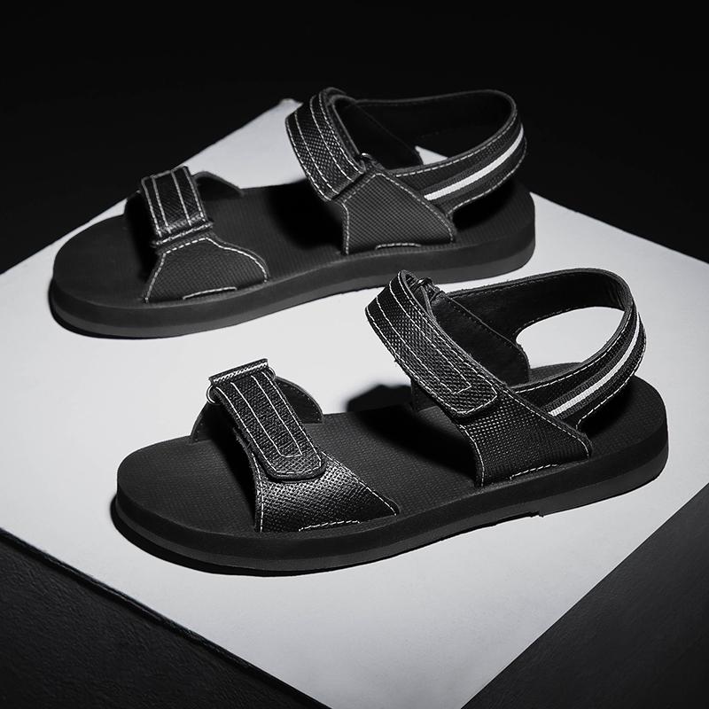 Fashion 2025 Hot Sale High Quality Leather Classics Black Summer Sandals for Men Outdoor Beach Shoes Casuals Sport Sandals Plus Size 47