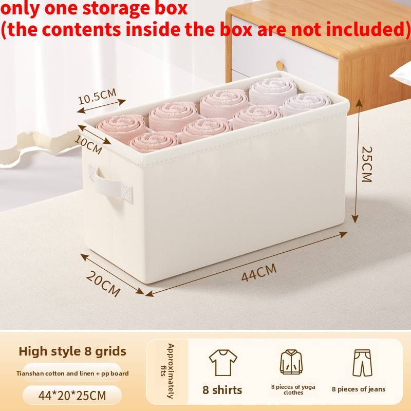 Cotton Linen Foldable Clothes Storage Box With Lid For Bedroom Organization