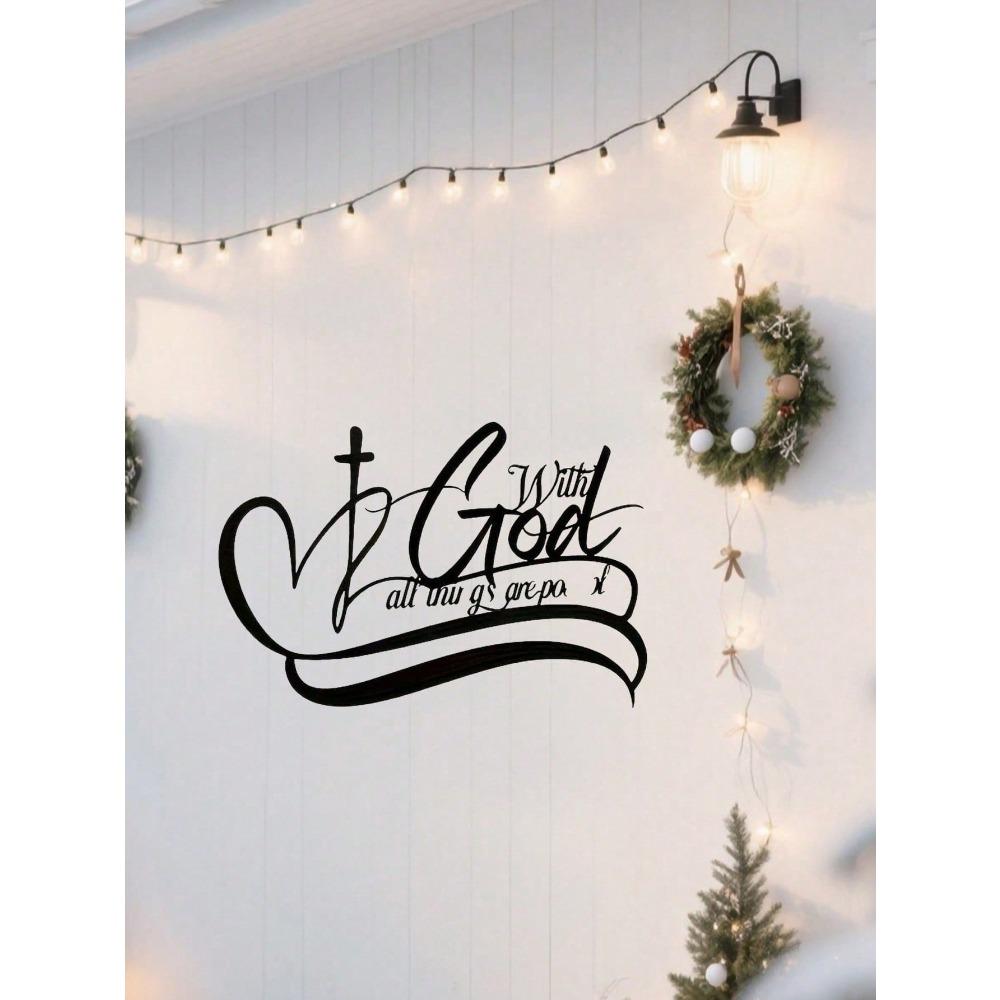 Wrought Iron Wall Art Home Decor Metal Wall Cross for Garden Easter Christmas Gift