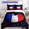 Juego de Ropa de Cama Estampada France Football de 3 Piezas Juego de Cubre Cama Acogedor y Transpirable como Regalo de Inauguración o Festivo