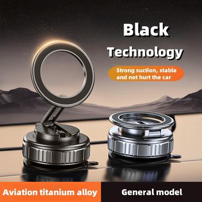 Car Mount Electric Vacuum Magnetic Holder Foldable Strong Suction Stand For Cell Phone For Iphone 12 13 14 15 16 Live Streaming