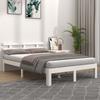 Vidaxl Bed Frame, White, Solid Wood, 180X200 Cm