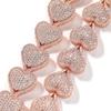 THE BLING KING Heavy Heart Bracelet Micro Paved Out Cubic Zirconia Link Best Gift For Women Girl Hiphop Jewelry