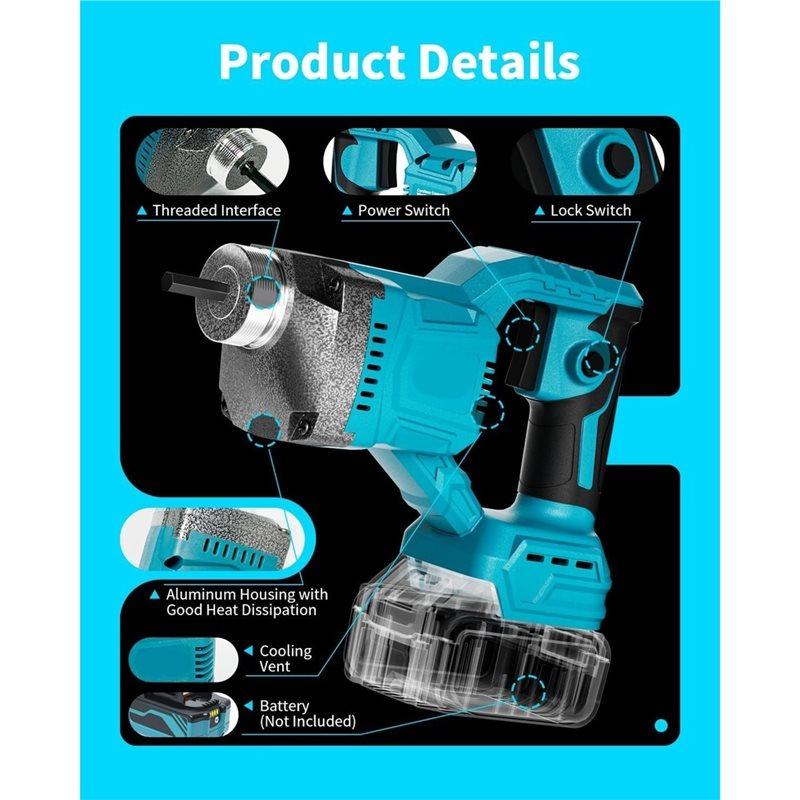 Cordless Concrete Vibrator With 6000RPM High-Frequency Vibration For Makita 600W Motor(Battery Not Included)