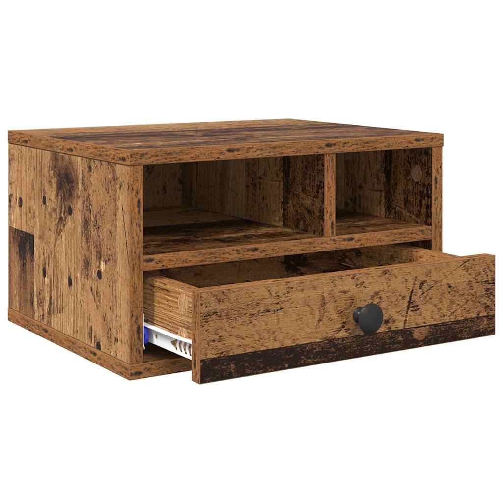 Printer Stand Reclaimed Wood Look 40 x 32 x 24 cm Particleboard