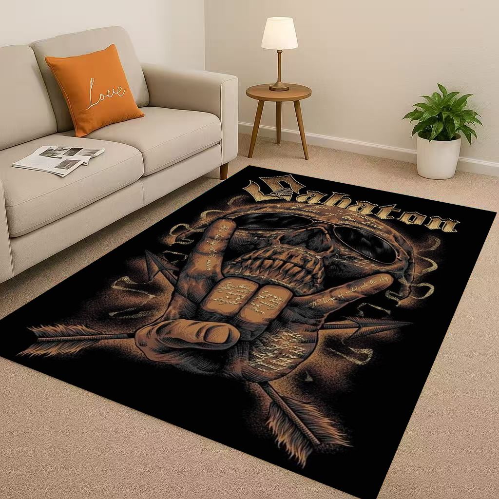 Classic Nordic Viking Totem Vegvisir Rune Valhalla Valknut Living Room Non-Slip Area Rug Carpet for Bedroom Sofa,Home Doormat