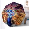 1pc Mega Man Automatic Folding Umbrella: 8-Bone Iron Frame, Portable Design for Outdoor Use, Perfect Gift for Fans, Travelers, and Daily Use!Y023