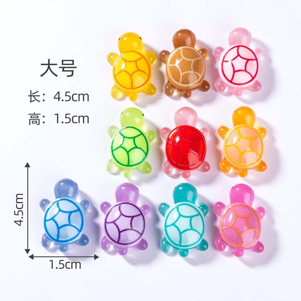 Glow Turtle  landscape creative cute cartoon luminous turtle pair touch DIY decoration blind box bag accessories small ornament