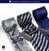 [HISDERN] Business Navy Tie 3-Piece Set - Stylish, Perfect for Weddings, Blue Tie, Pocket Square, Men's Formal Wear, Gift, Washable T3-01