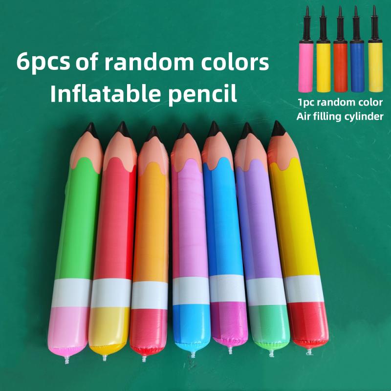 3/6/9 Peças Balões de Lápis Infláveis, Adequados para Decorar Festas de Volta às Aulas e como Presentes para Salas de Aula Escolares Gigantes
