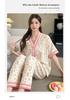 New Crepe Tulip Rabbit Large Size Pajamas Women's Spring Summer Short Sleeve Pants Two-piece Ins Style Loungewear