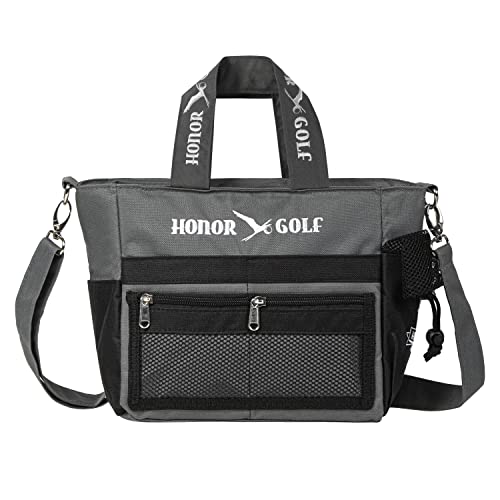 

HONOR GOLF Round Tote Bag (Gray x Black) [Supervised by PGA Professionals and Featured in Golf Magazines] [Waterproof 600D Fabric, 11 Pockets, Cart Ba