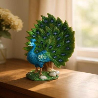 Dancing Peacock Showpieces for Living Room Decorative Items for Bedroom Home Decor Items (27cm*24cm)