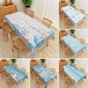 Ocean Blue Tablecloth Seashell Starfish Wave Beach Print Waterproof Table Cover For Kitchen Decoration Birthday Party Tablecloth